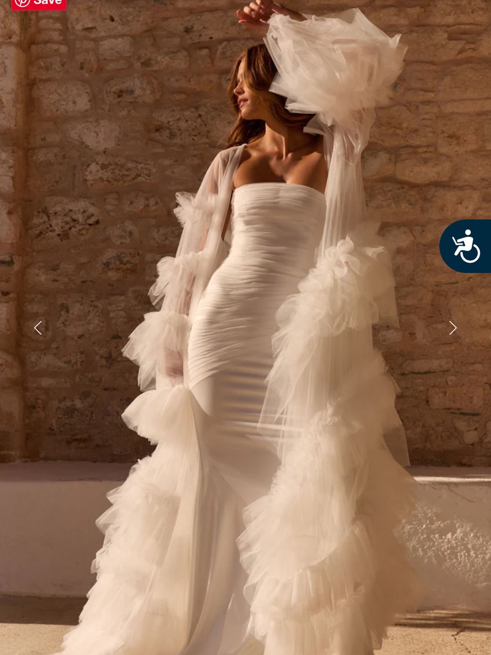 Jagger Robe LONG SLEEVE TULLE BRIDAL ROBE - Picture 2 of 6